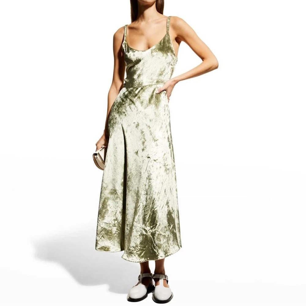 VINCE VELVET SLIP DRESS SCOOP NECK - Picture 9 of 9